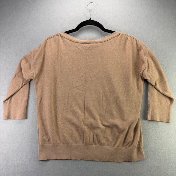 Banana Republic Women’s Tan Long Sleeve Top Petite S Button Cuffs - Picture 2 of 6